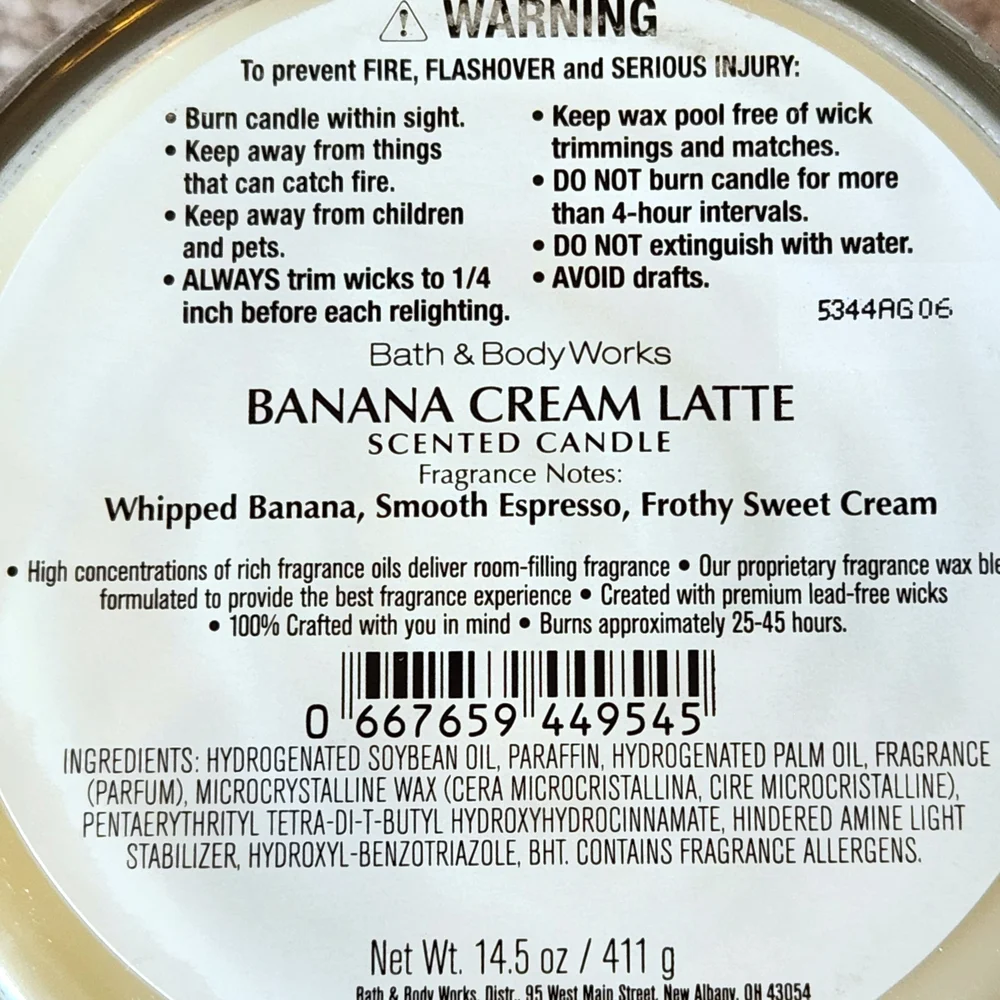 Banana Cream Latte 3-Wick Candle